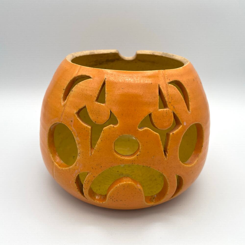 The Pottery Steak House Hawaii Ceramic Orange Pumpkin Jack O Lantern Halloween